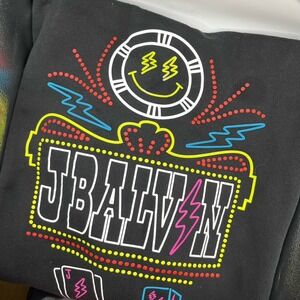 BALVIN Colombian Reggaeton Vegas Neon Cowboy Concert 2 Sided‎ VIBRAS Hoodie Sz M